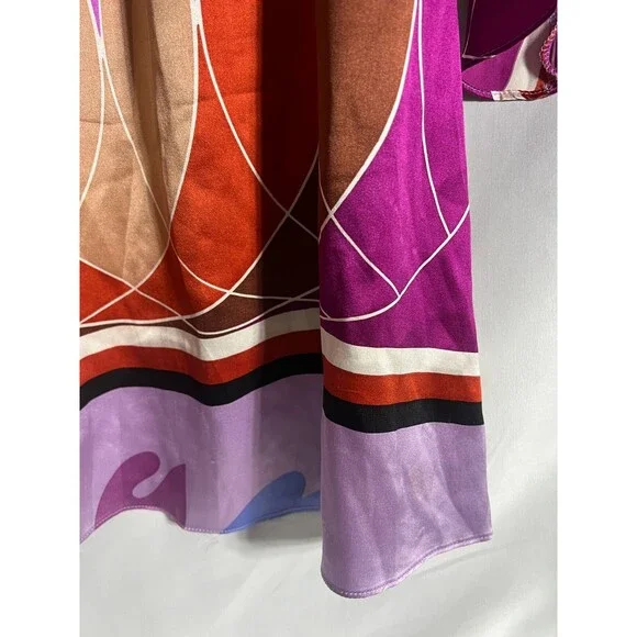 Alice & Trixie Dress Silk Tie Front Retro Bell Sleeves Tunic Dress XS - Picture 8 of 11